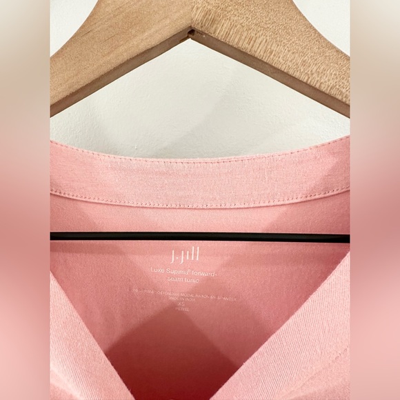 J. Jill Luxe Supima Forward Seam Tunic Pink Size XS Petite - Picture 5 of 6